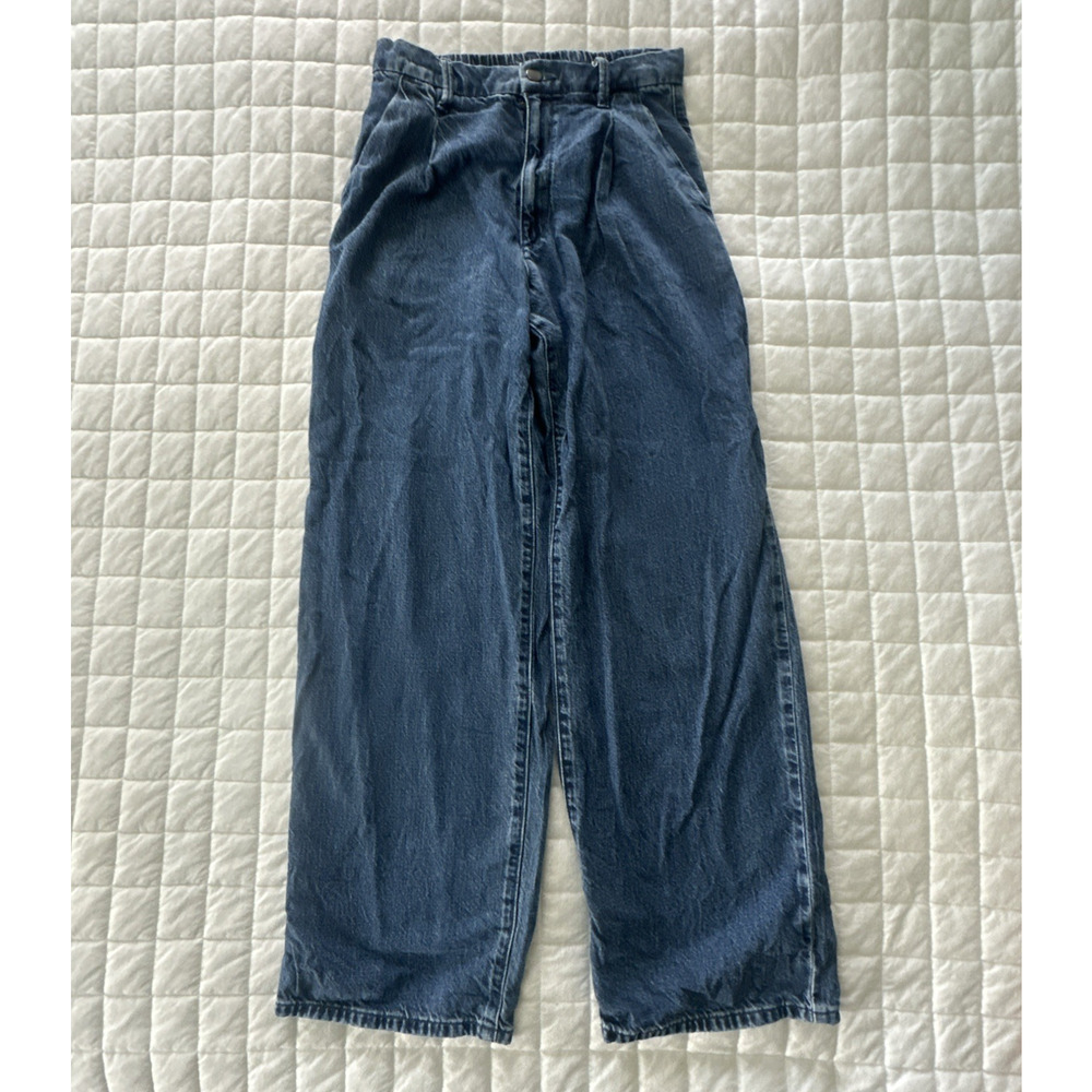 UNIQLO Jeans Womens XS Wide Leg High Waisted Stretch Waist Bohemian Casual